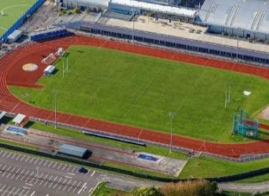 Overhead shot of outdoor sports facilities at the University of Bath